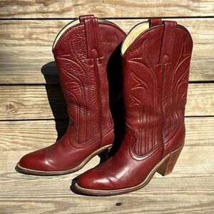 Frye Red Heeled Boots
